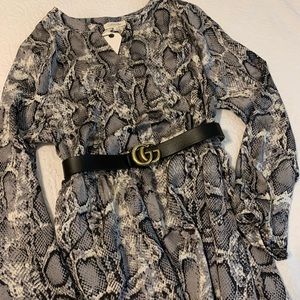 Snakeskin babydoll dress